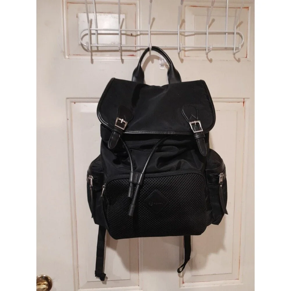 Ergo Baby Backpack, Deluxe Black  Diaper Bag, Leather Trim